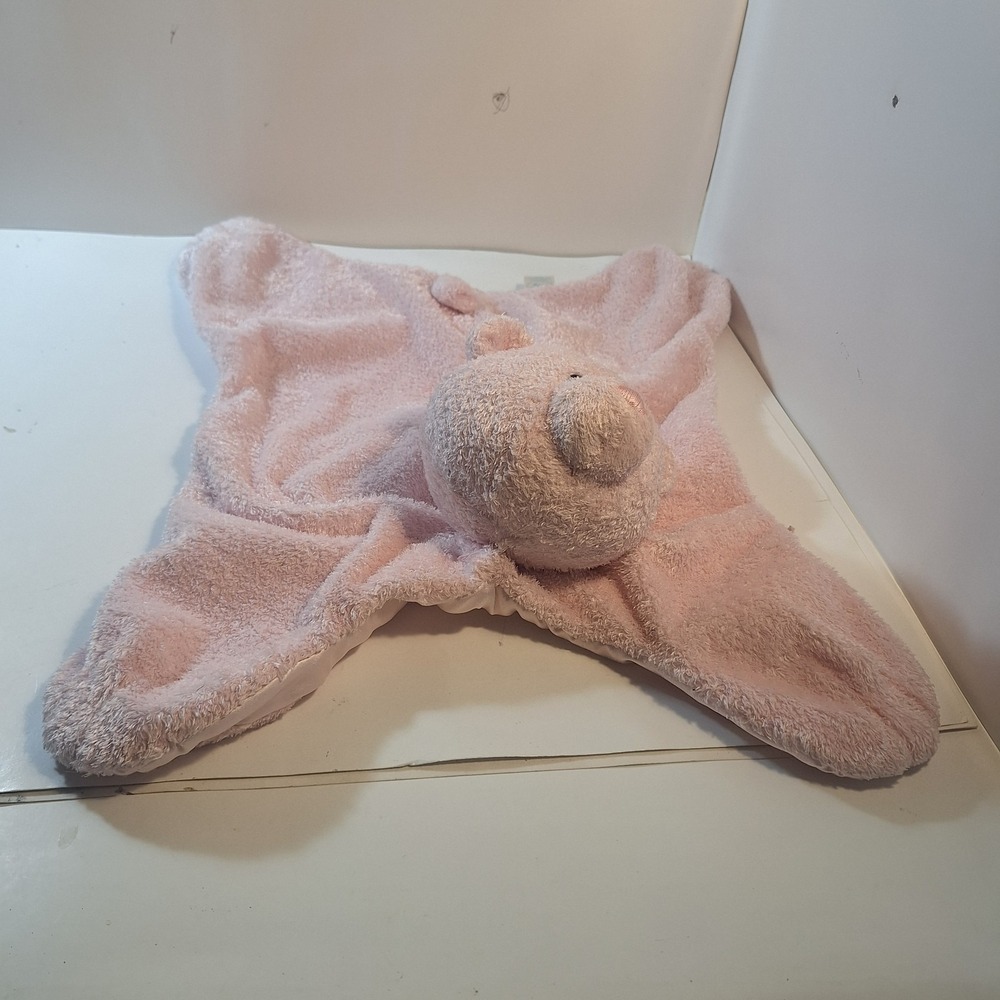 Baby Gund Sweekins Comfy Cozy Hideaways Pink Teddy Bear Satin Pillow Lovey Zip